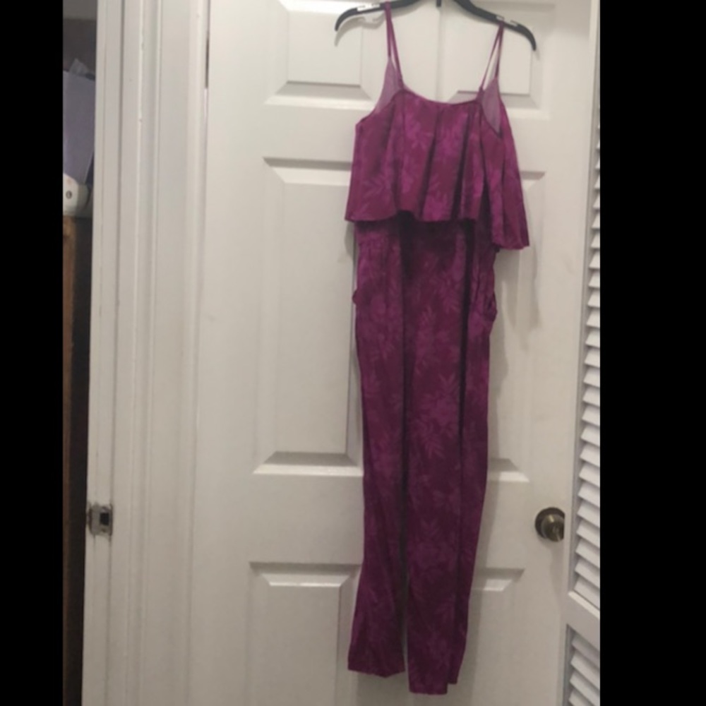 Gap layered purple jumpsuit